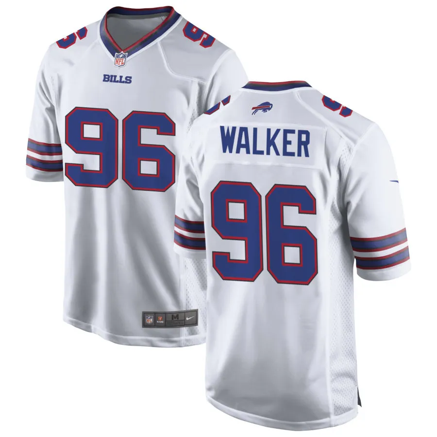 Mens Buffalo Bills #96 Deone Walker Nike White Vapor F.U.S.E. Limited Jersey
