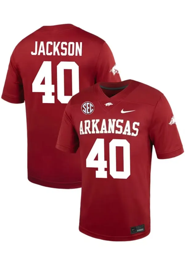 Arkansas Razorbacks #40 Landon Jackson Nike Cardinal Football Game Jersey