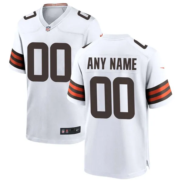 Cleveland Browns Custom Nike White Away Vapor F.U.S.E. Limited Jersey
