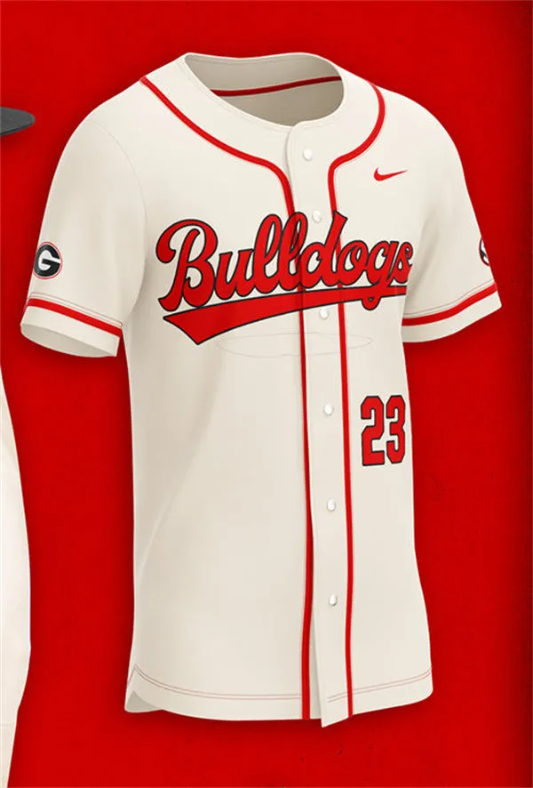 Georgia Bulldogs Custom Nike Natural Retro College Baseball Jersey