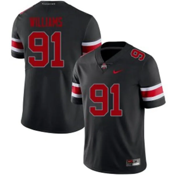 Ohio State Buckeyes #91 Tyleik Williams Nike Blackout College Football Game Jersey