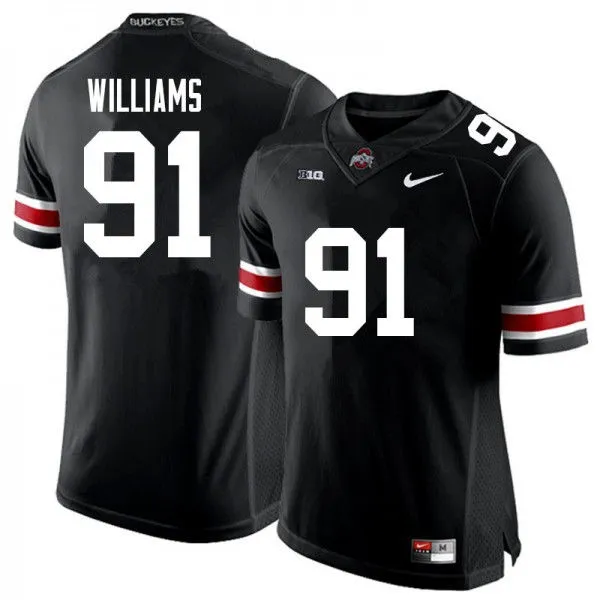 Ohio State Buckeyes #91 Tyleik Williams Nike Black White College Football Game Jersey