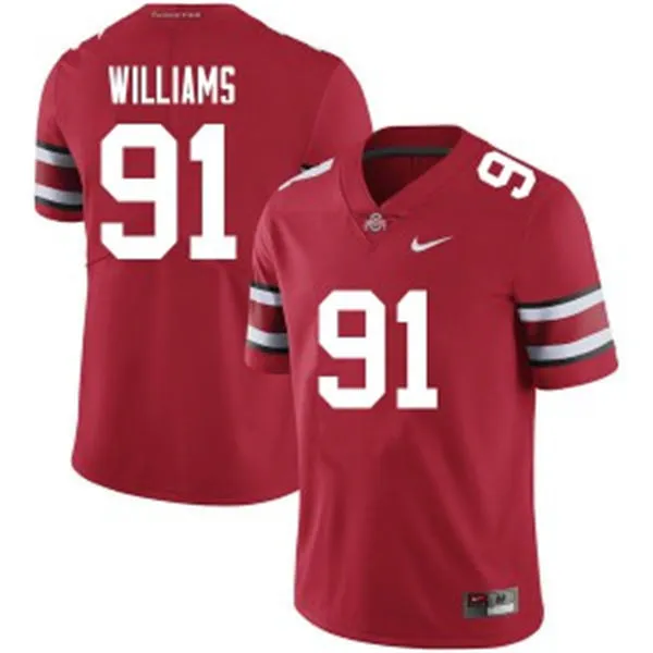 Ohio State Buckeyes #91 Tyleik Williams Nike Scarlet College Football Game Jersey