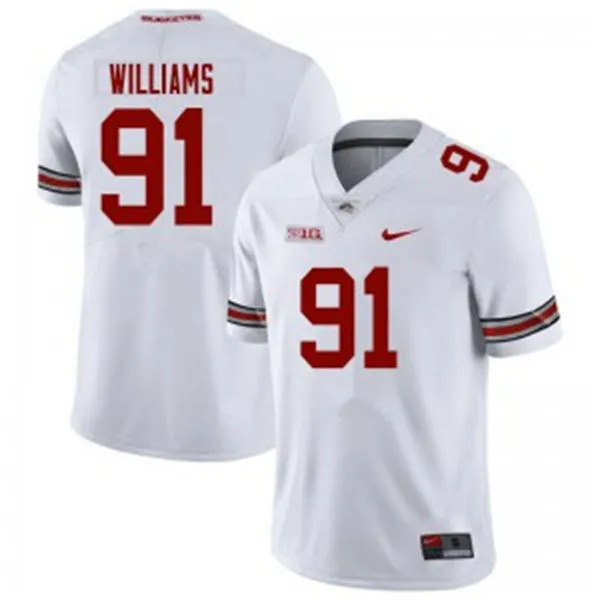 Ohio State Buckeyes #91 Tyleik Williams Nike White College Football Game Jersey