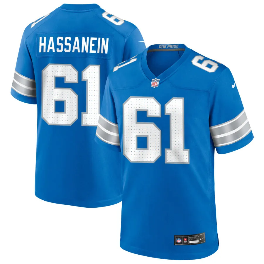 Mens Detroit Lions #61 Ahmed Hassanein Nike Blue Vapor F.U.S.E. Limited Jersey