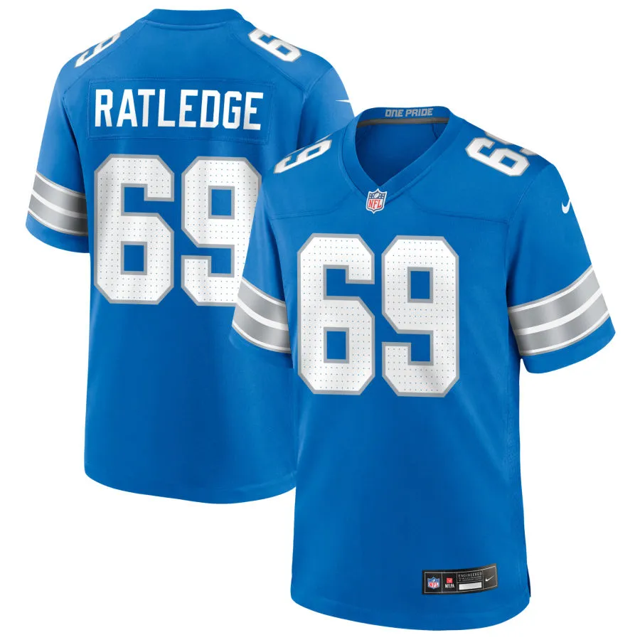 Mens Detroit Lions #69 Tate Ratledge Nike Blue Vapor F.U.S.E. Limited Jersey
