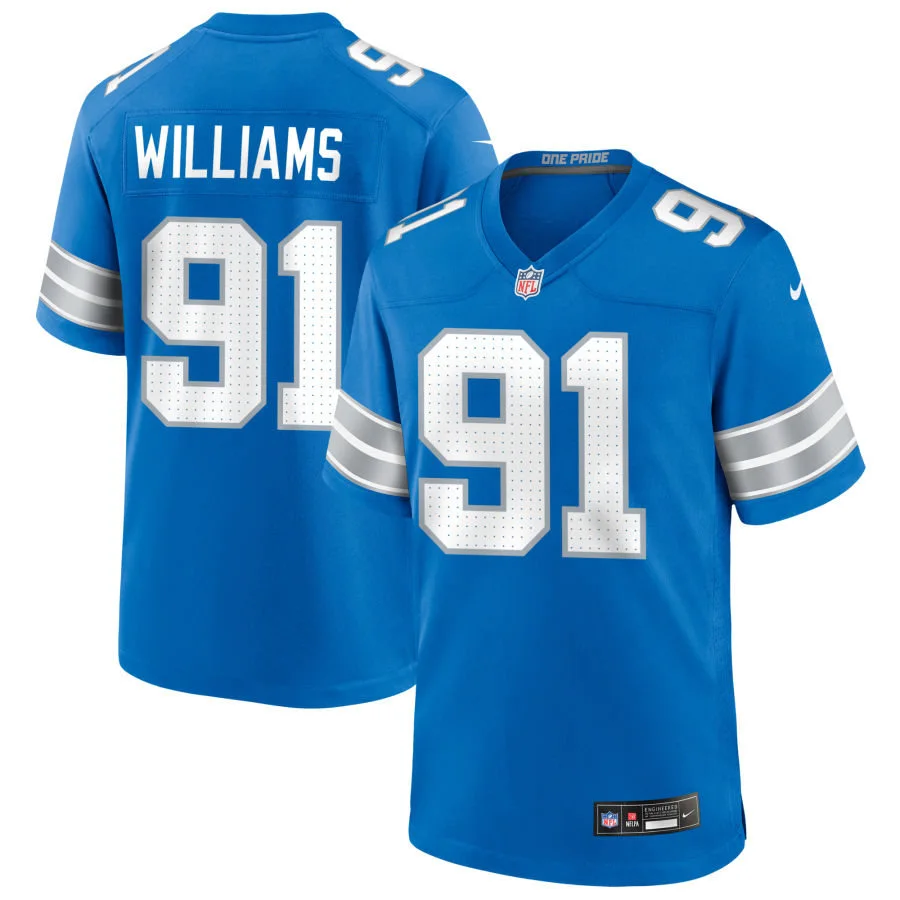 Youth Detroit Lions #91 Tyleik Williams Nike Blue Vapor F.U.S.E. Limited Jersey