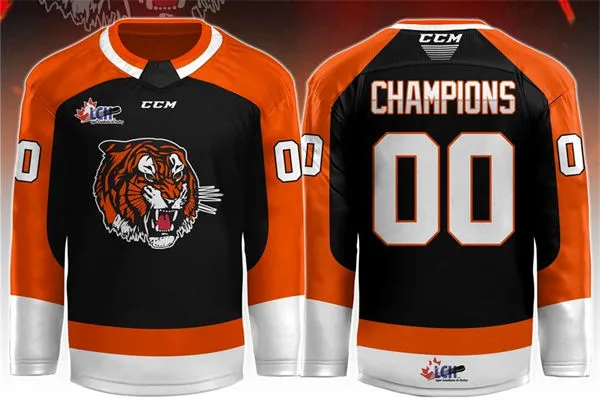 Medicine Hat Tigers Custom CCM Home Black Jersey
