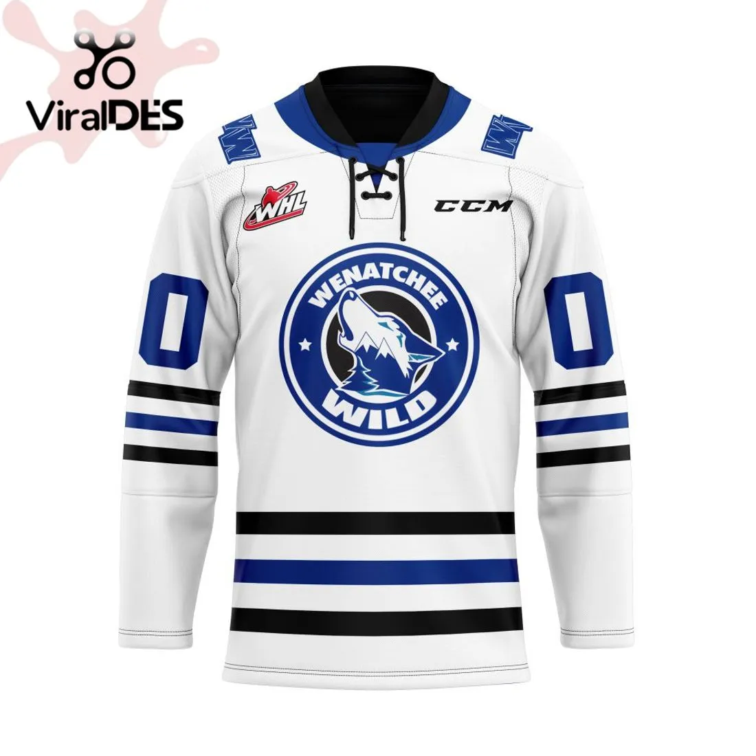 Wenatchee Wild Custom CCM Away White Jersey
