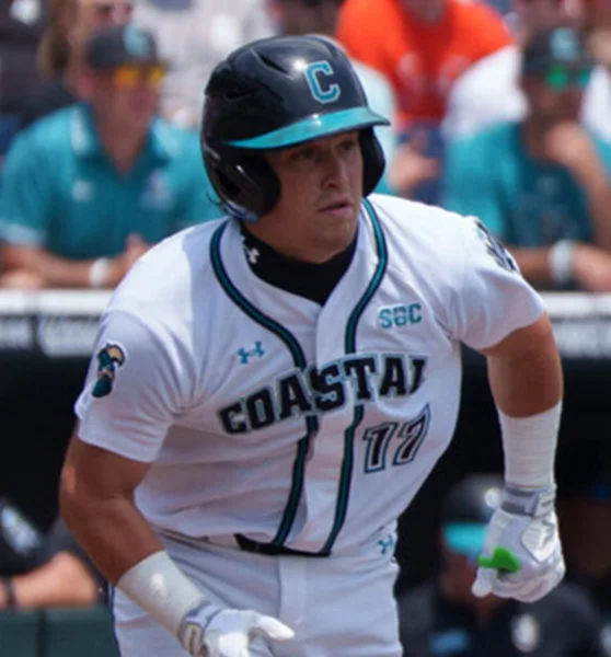 Coastal Carolina Chanticleers #17 Caden Bodine White Baseball Game Jersey