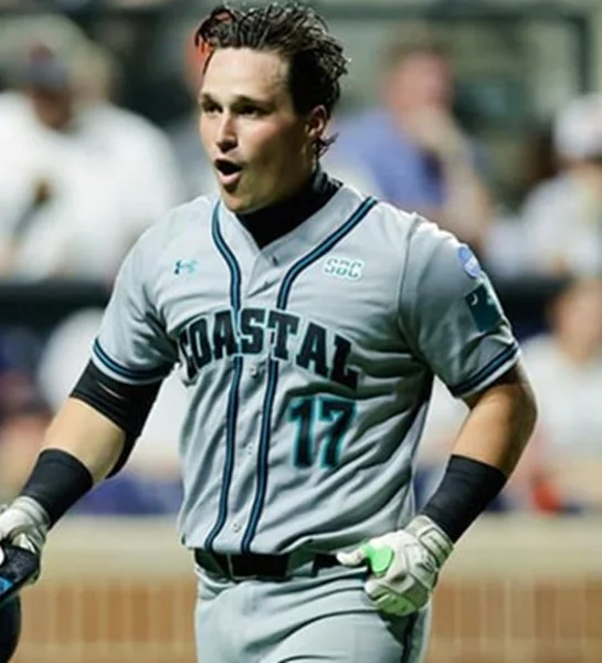 Coastal Carolina Chanticleers #17 Caden Bodine Gray Baseball Game Jersey