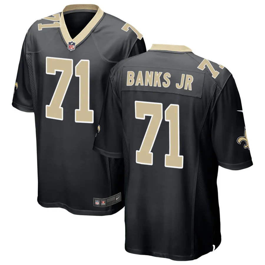Mens New Orleans Saints #71 Kelvin Banks Jr. Nike Black Vapor F.U.S.E Limited Jersey