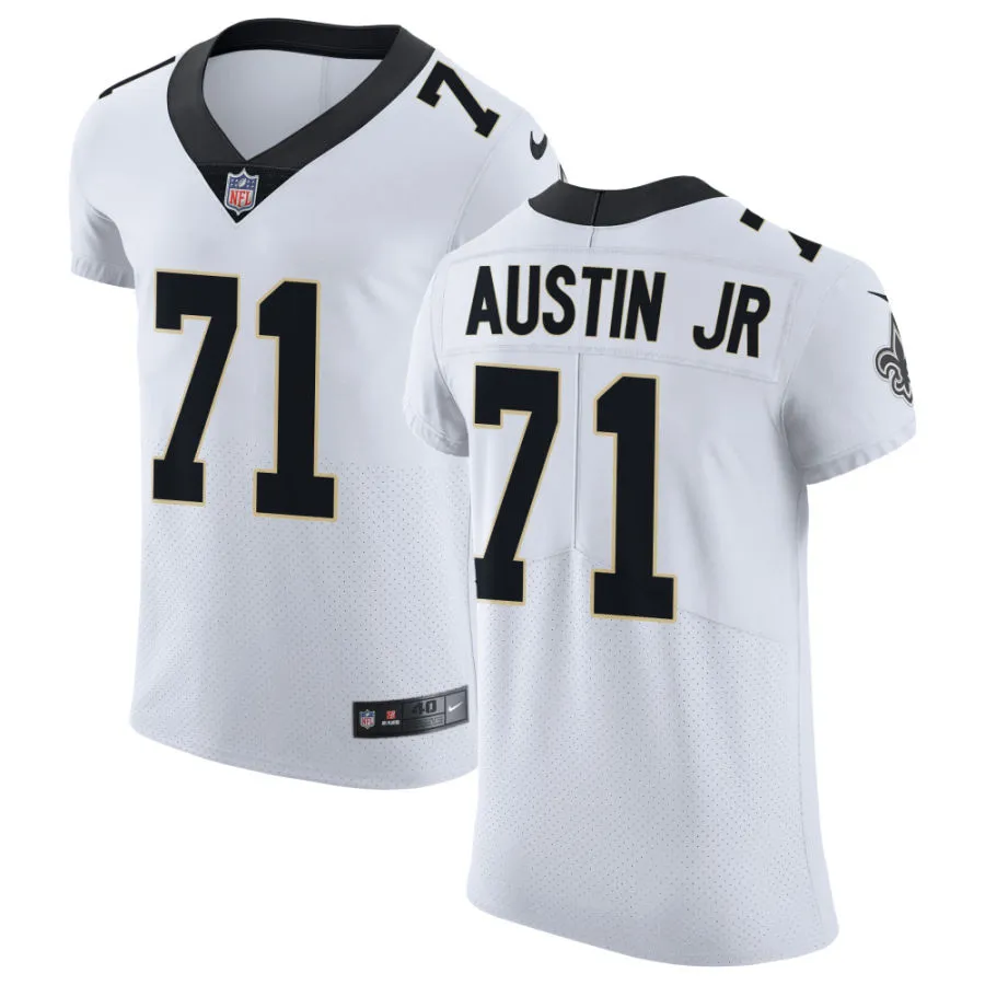 Mens New Orleans Saints #71 Kelvin Banks Jr. Nike White Vapor F.U.S.E Limited Jersey