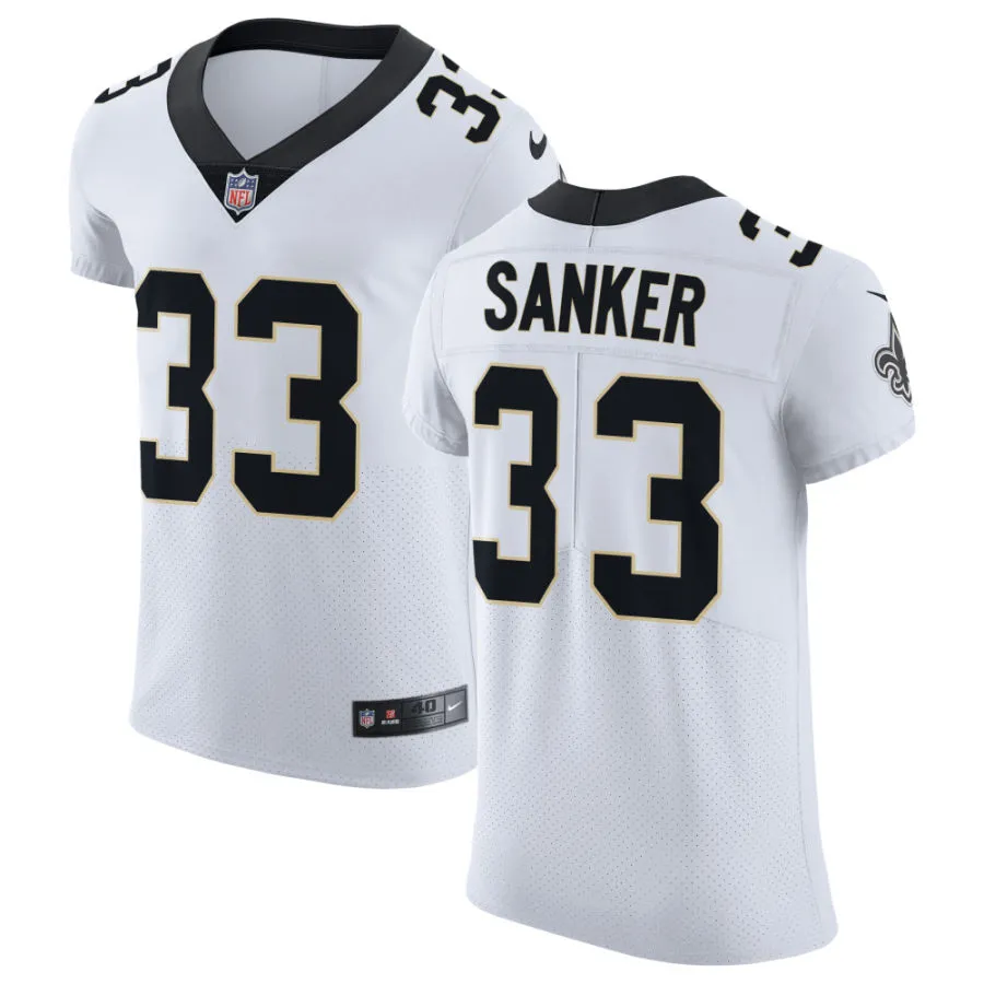 Mens New Orleans Saints #33 Jonas Sanker Nike White Vapor F.U.S.E Limited Jersey