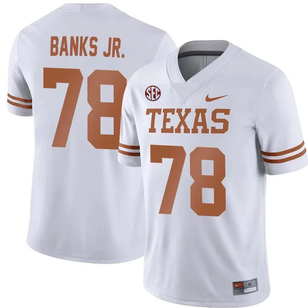 Texas Longhorns #78 Kelvin Banks Jr. White Football Game Jersey