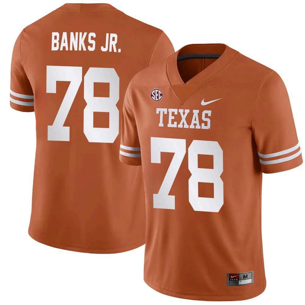 Texas Longhorns #78 Kelvin Banks Jr. Orange Football Game Jersey