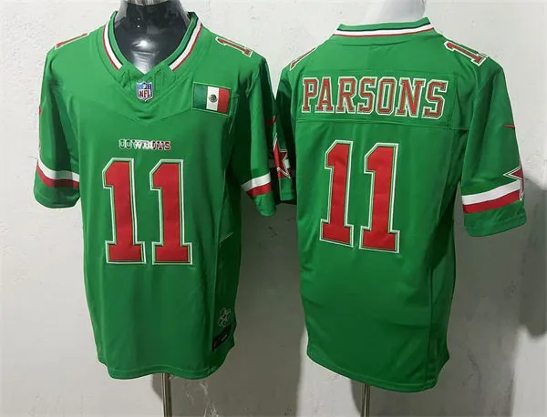 Mens Dallas Cowboys #11 Micah Parsons Green Colorful Fashion F.U.S.E. Limited Jersey