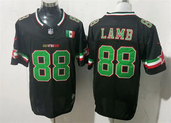 Mens Dallas Cowboys #88 CeeDee Lamb Black Colorful Fashion F.U.S.E. Limited Jersey