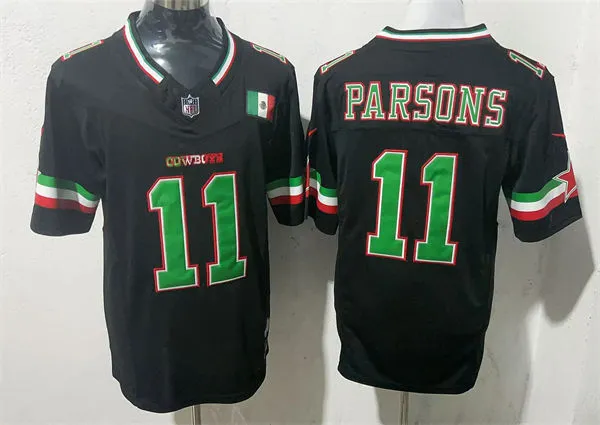 Mens Dallas Cowboys #11 Micah Parsons Black Colorful Fashion F.U.S.E. Limited Jersey