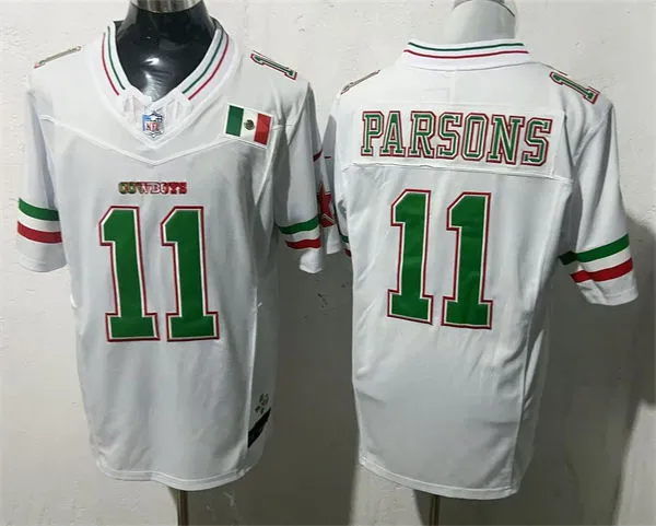 Mens Dallas Cowboys #11 Micah Parsons White Colorful Fashion F.U.S.E. Limited Jersey 