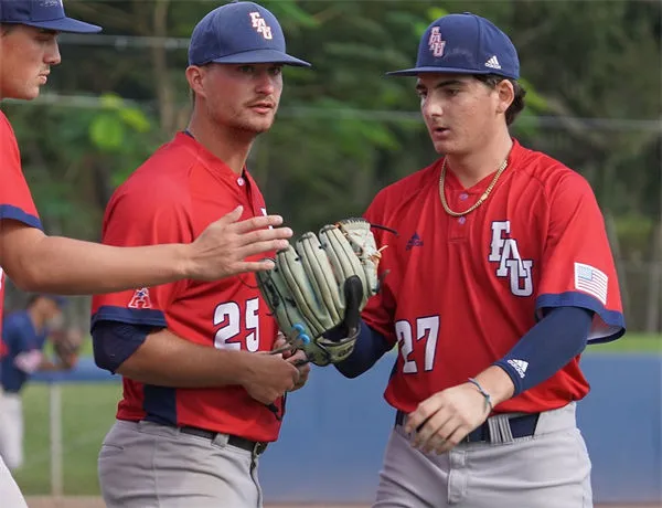 Florida Atlantic Owls Custom 2025 Red two-Button Pullover Baseball Game Jersey