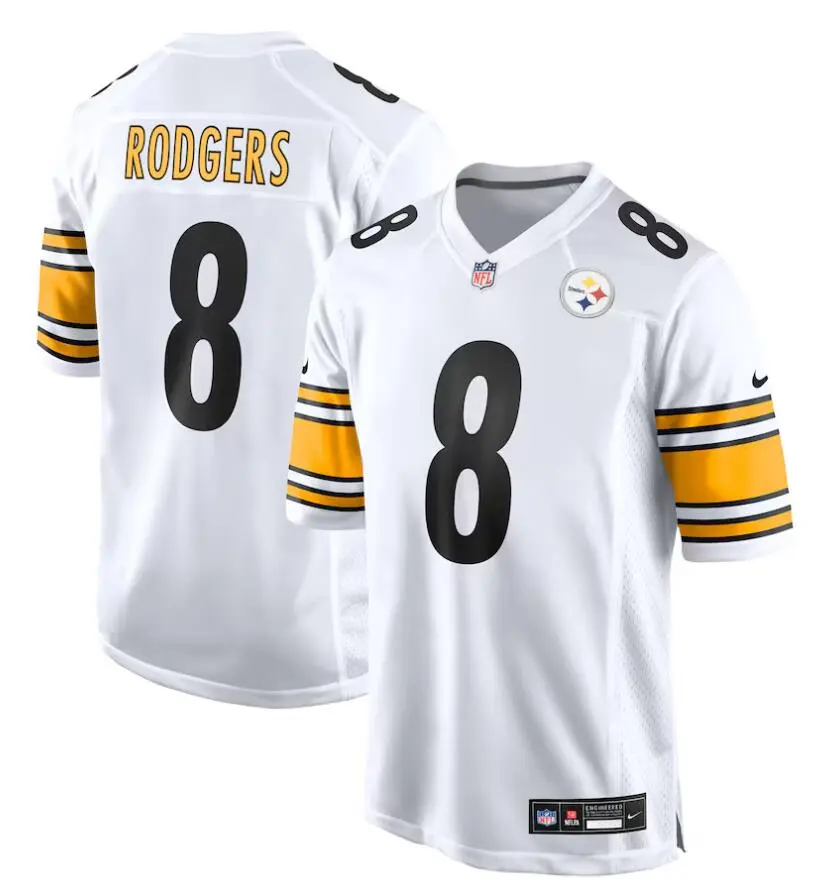 Youth Pittsburgh Steelers #8 Aaron Rodgers Nike White Limited Jersey