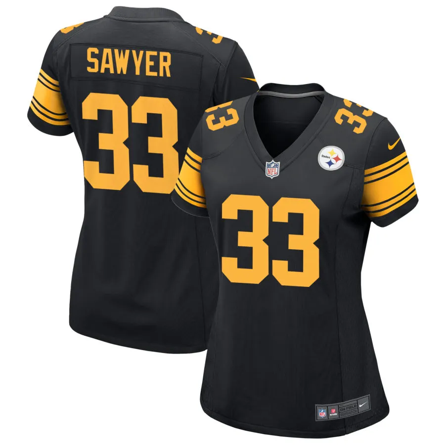 Women's Pittsburgh Steelers #33 Jack Sawyer Nike Black Alternate 2 Limited Jersey