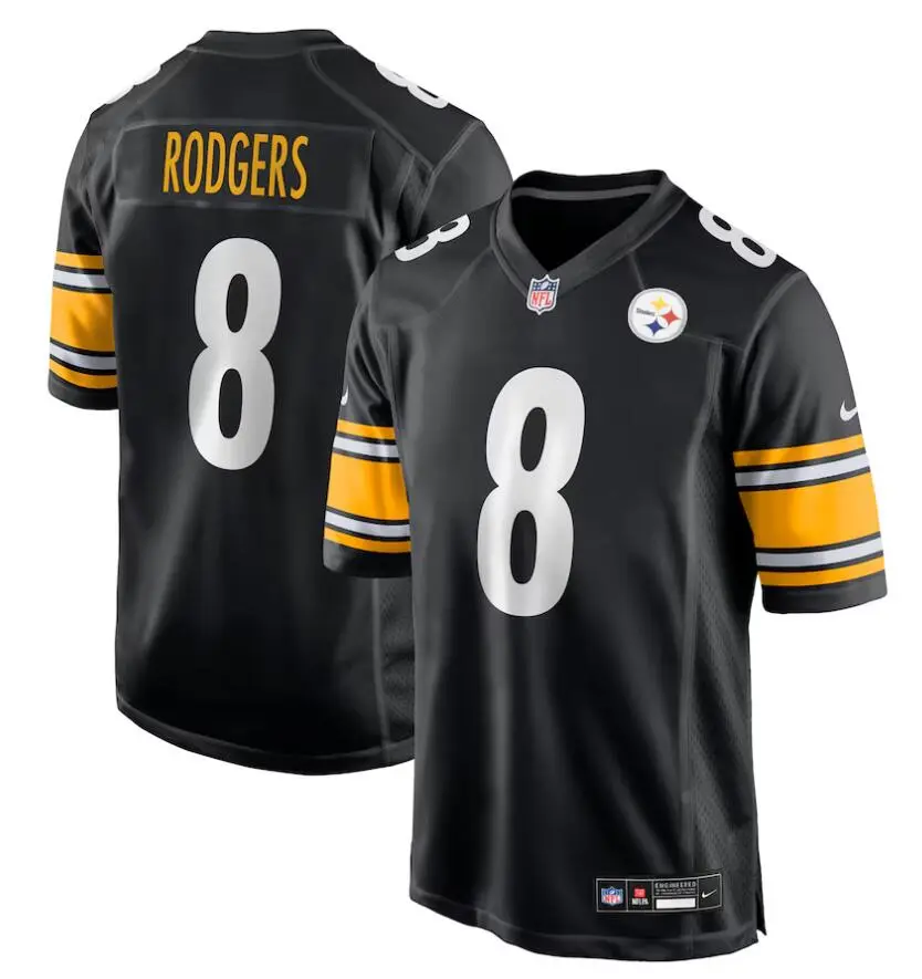 Men's Pittsburgh Steelers #8 Aaron Rodgers Nike Black Vapor F.U.S.E. Limited Jersey