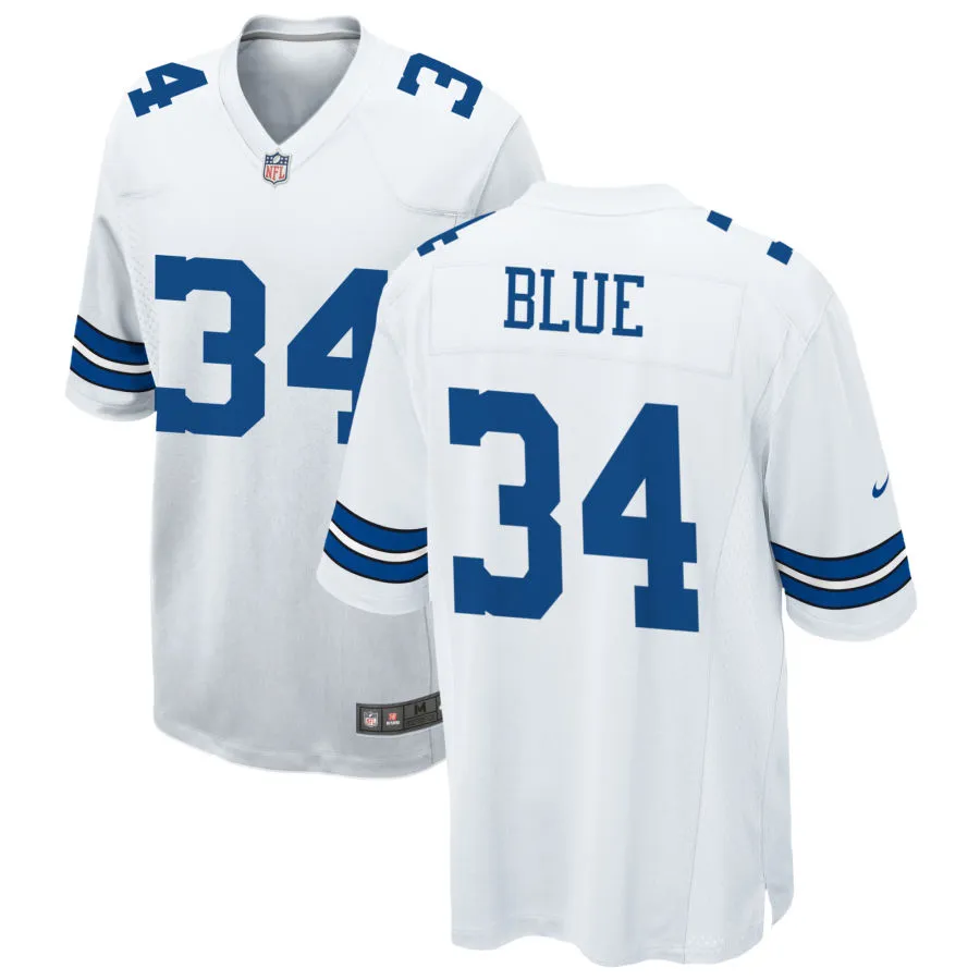Mens Dallas Cowboys #34 Jaydon Blue Nike White Vapor F.U.S.E. Limited Jersey