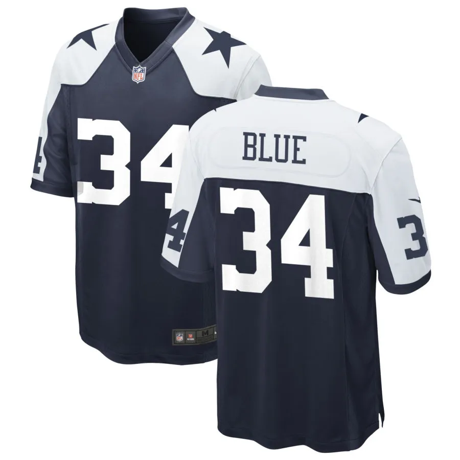 Mens Dallas Cowboys #34 Jaydon Blue Nike Navy Alternate Vapor F.U.S.E. Limited c