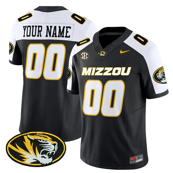 Missouri Tigers Custom Black White Football Gratitude F.U.S.E. Limited Jersey
