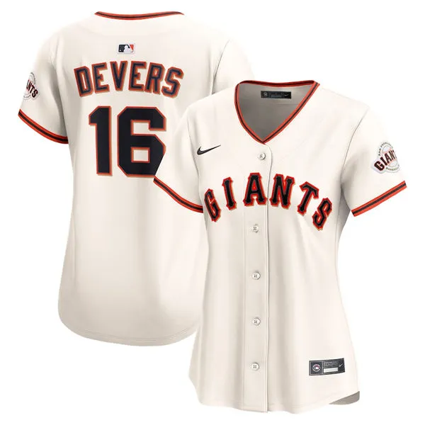 Womens San Francisco Giants #16 Rafael Devers Nike Cream Home Limited Jersey