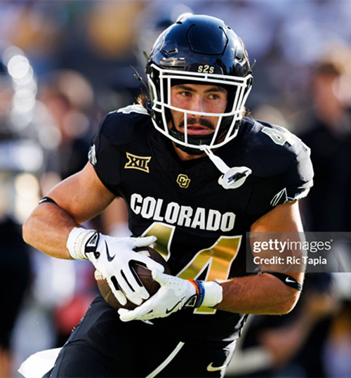 Colorado Buffaloes #44 Charlie Offerdahl Black Gold College Football Game Jersey