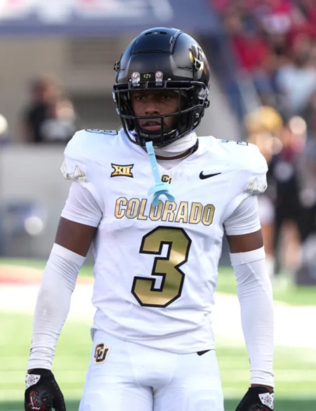 Colorado Buffaloes #3 Kaidon Salter White Gold College Football Game Jersey