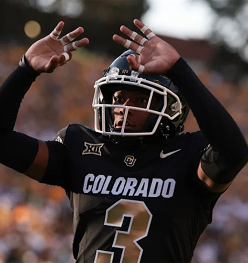 Colorado Buffaloes #3 Kaidon Salter Black Gold College Football Game Jersey