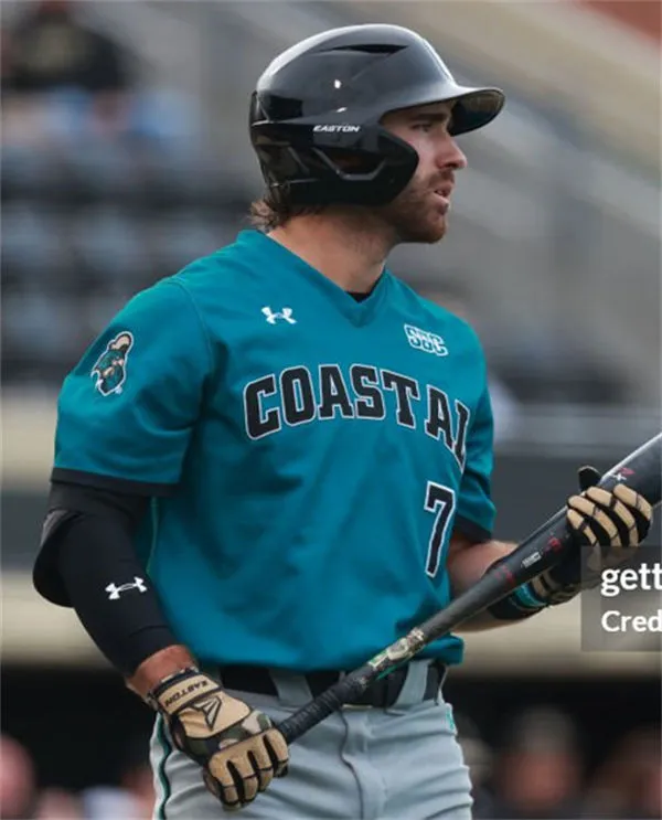 Coastal Carolina Chanticleers #7 Blake Barthol 2024 Teal Black Pullover College Baseball Game Jersey
