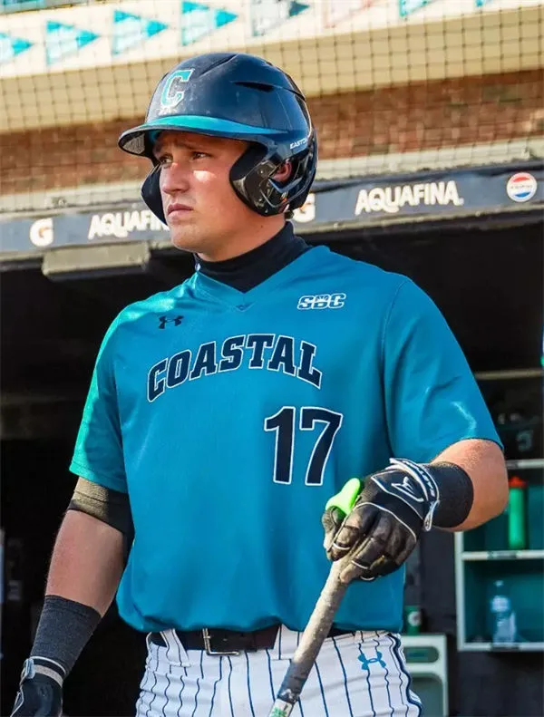 Coastal Carolina Chanticleers #17 Caden Bodine 2024 Teal Black Pullover College Baseball Game Jersey