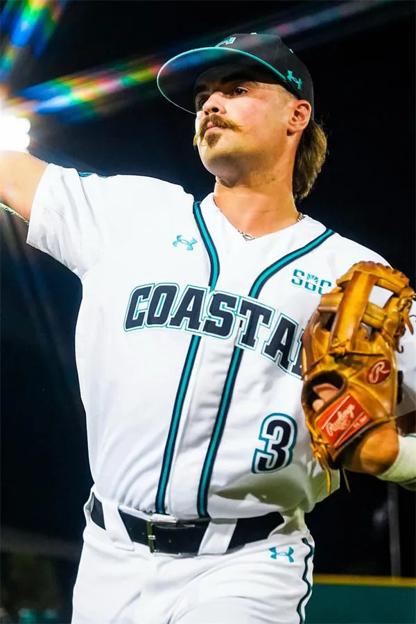 Coastal Carolina Chanticleers #3 Ty Dooley White Baseball Game Jersey