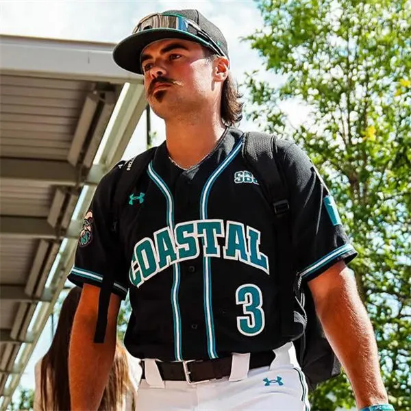 Coastal Carolina Chanticleers #3 Ty Dooley Black Baseball Game Jersey