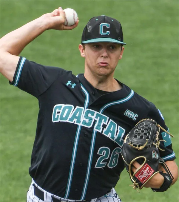 Coastal Carolina Chanticleers #26 Riley Eikhoff Black Baseball Game Jersey