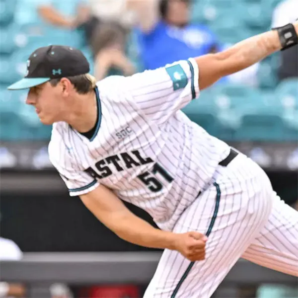 Coastal Carolina Chanticleers #51 Jacob Morrison White Pinstripe Baseball Game Jersey