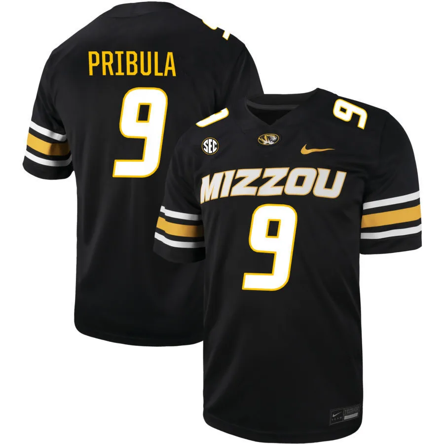 Missouri Tigers #9 Beau Pribula Nike 2025 Black Football Game Jersey