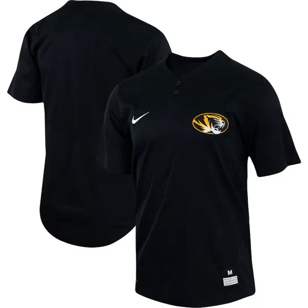 Missouri Tigers Blank Black Two-Button Baseball Team Jersey