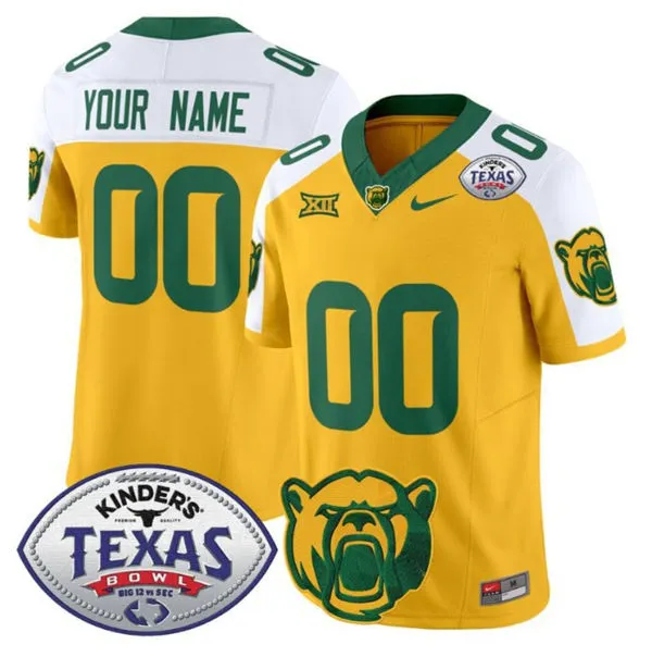Baylor Bears Custom Gold White Gratitude F.U.S.E. Limited Football Jersey