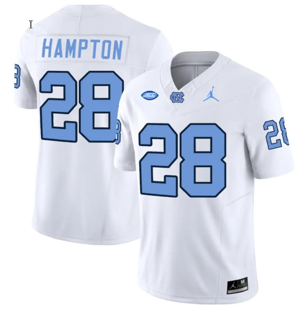 North Carolina Tar Heels #28 Omarion Hampton 2024 White F.U.S.E. College Football Game Jersey