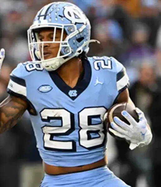 North Carolina Tar Heels #28 Omarion Hampton Blue Alternate Retro Limited Jersey