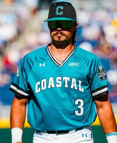 Coastal Carolina Chanticleers #3 Ty Dooley 2025 Teal White Pullover College Baseball Game Jersey