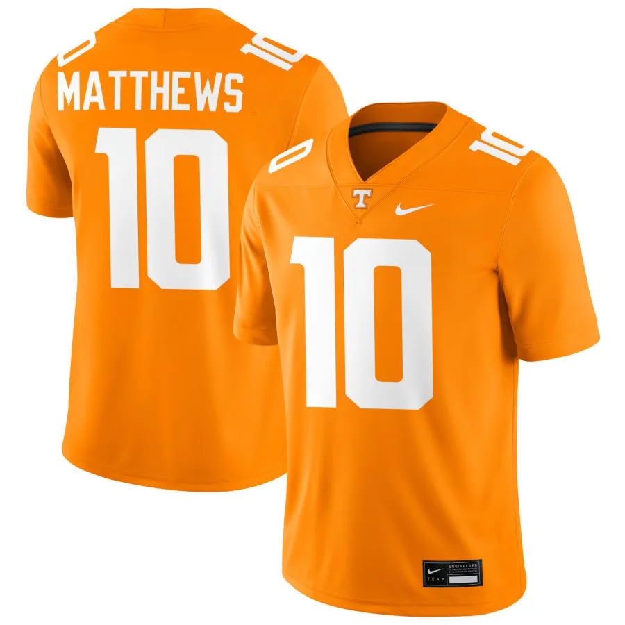 Tennessee Volunteers #10 Mike Matthews Nike Orange College Football Jersey