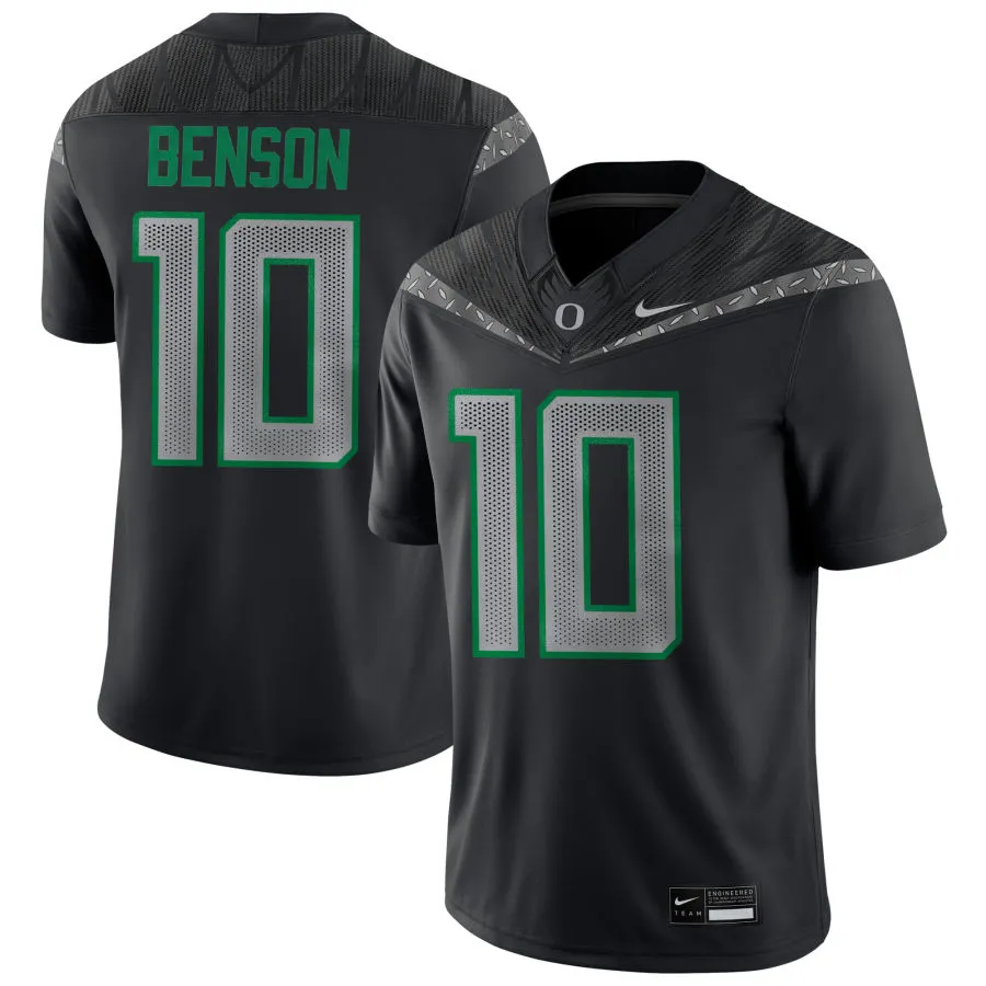 Oregon Ducks #10 Malik Benson 2025 Black GENERATION O FLY ERA F.U.S.E. Limmited Football Game Jersey