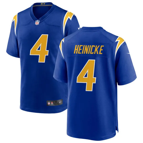 Men's Los Angeles Chargers #4 Taylor Heinicke Nike Royal Gold 2nd Alternate Vapor F.U.S.E. Limited Jersey